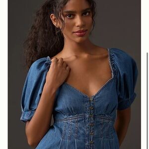 Anthropologie 100% Cotton Denim Top